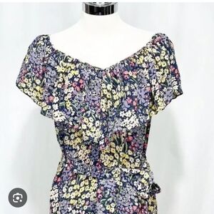 Rebecca Taylor 10 Floral Ruffle Blouse 100% Silk